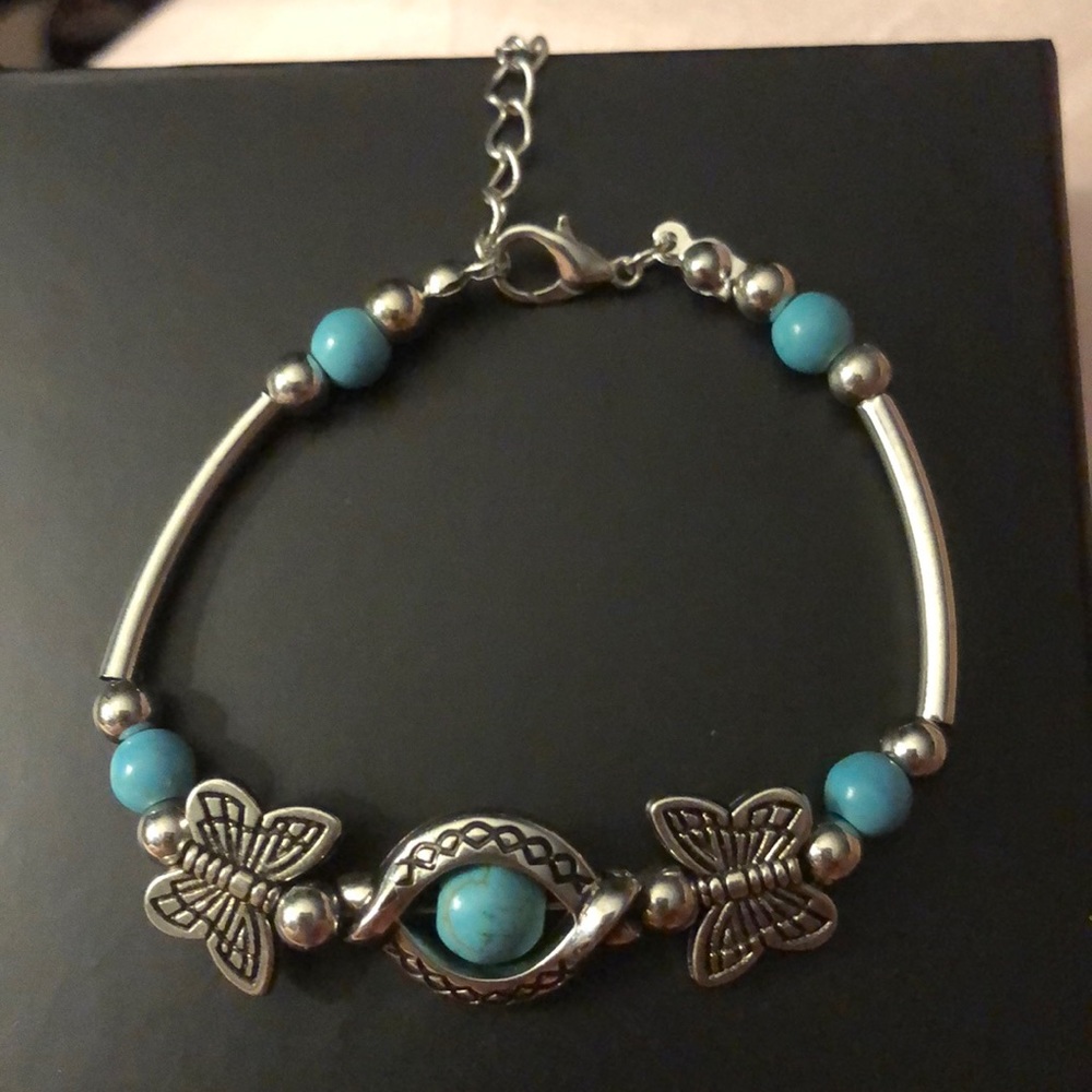 Sterling bracelet with butterflies